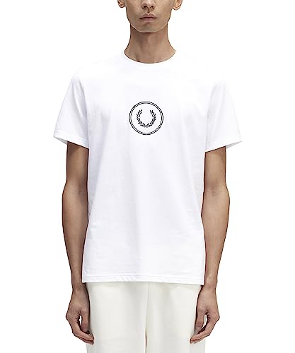 Fred Perry Circle Branding T-Shirt, Camiseta, blanco, S